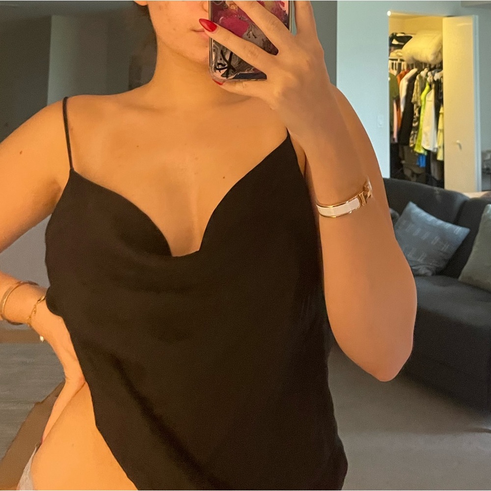 MASSIMO DUTTI SILK BLACK TOP